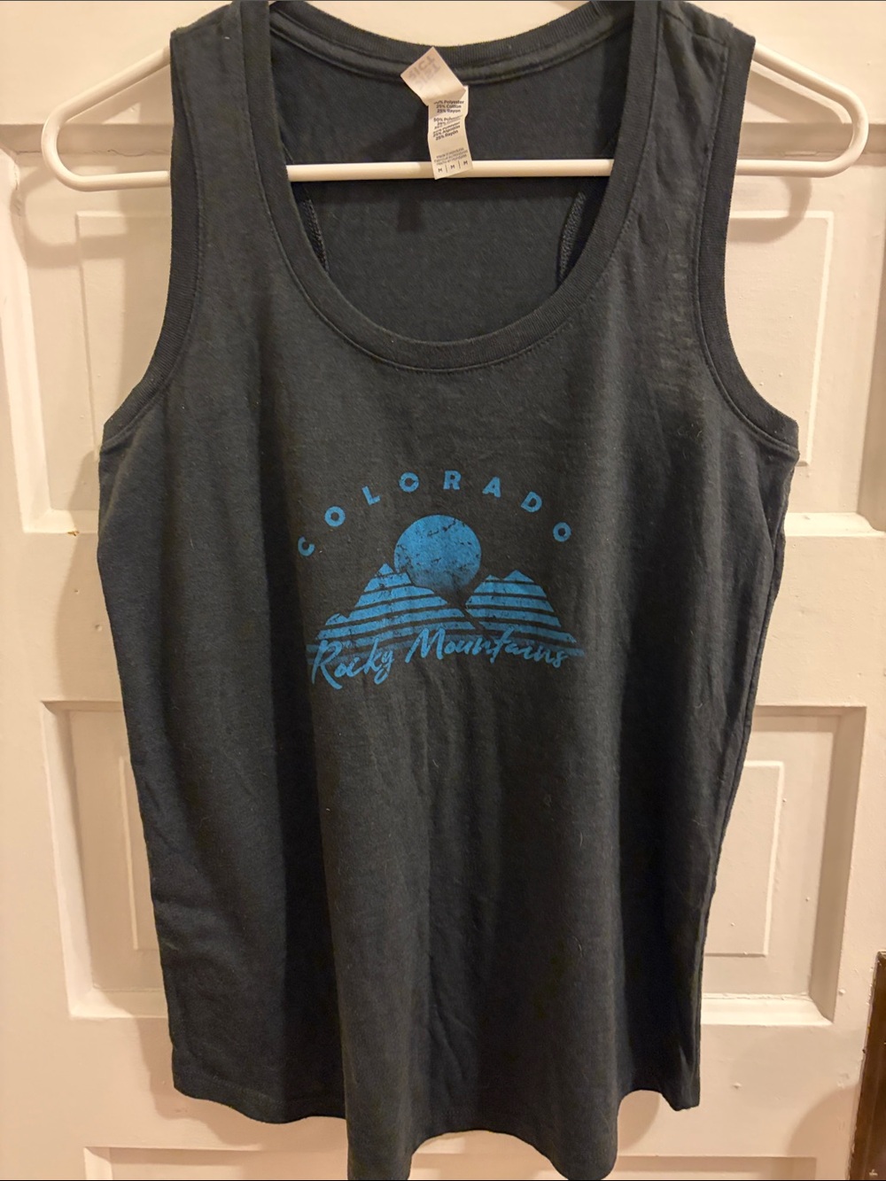 District Black Tank Top with Blue Colorado Mountain Graphic